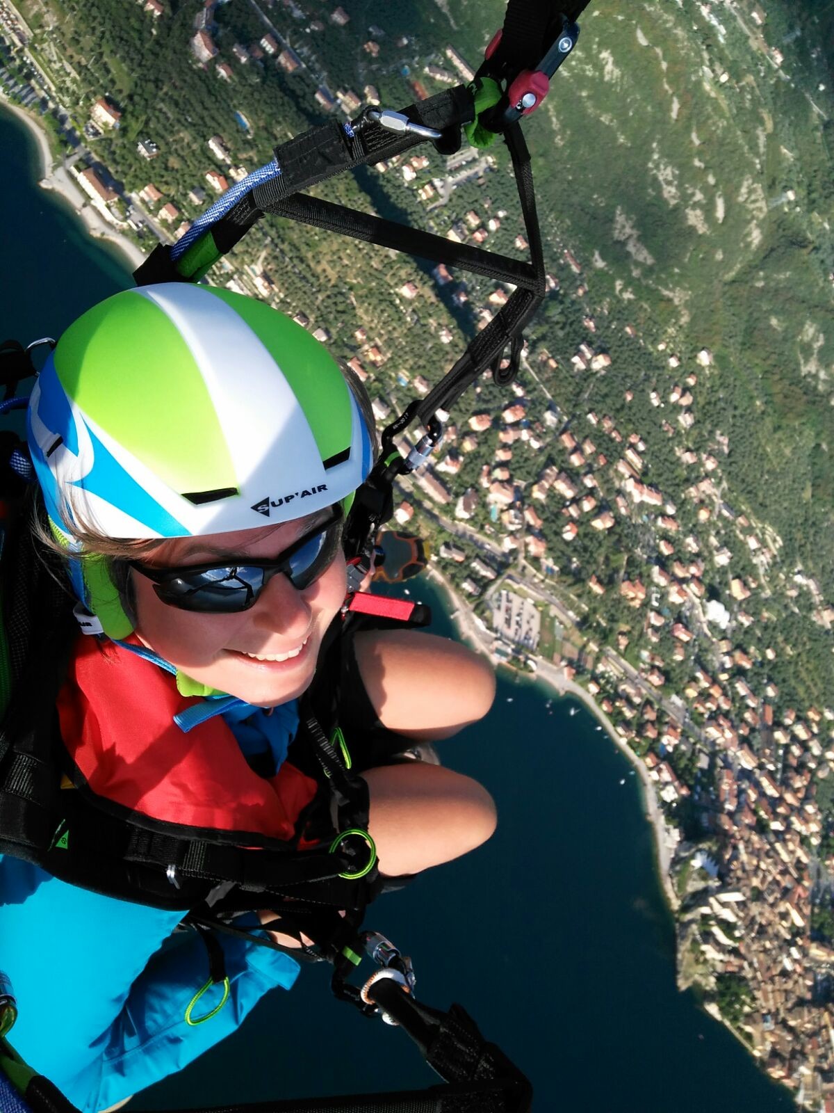 Training tandem paragliding for pilots at Lake Garda